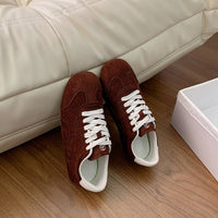 2026 Spring & Autumn New Arrival Anti-slip Suede Fashion Shoes, Low-top Casual Outdoor Solid Color Sneakers