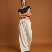 Simple Style Drawstring Women's Wide-leg Casual Pants
