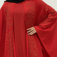 Chiffon Hot Drill Bat Sleeve Muslim Robe