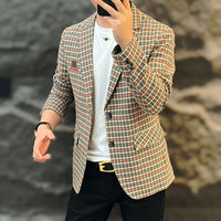 Versatile Plaid Suit For Men