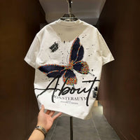 Men's Casual Bottoming Top With Butterfly Pattern