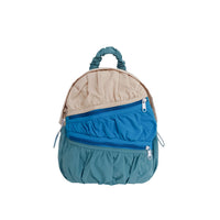 Nylon Fabric Large-Capacity Pleated Patchwork Contrasting Color Backpack