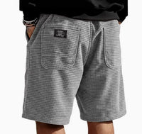 Multi-Pocket Embroidered Drawstring Elastic Waist Casual Shorts