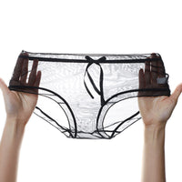 Full Transparent Panties Women's Mesh Lace Mid-waist Large Size