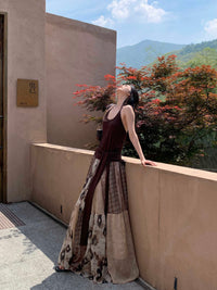 Vintage Printed Chiffon Printed Skirt