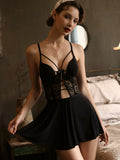 Ultra-thin transparent tulle strap nightdress