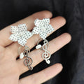 Original Design Handmade Polka Dot Element Subculture Note Earrings