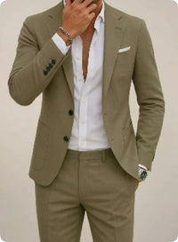 Men's Digital Printing Casual Suit Top Two-piece Pants
