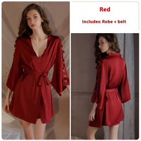 Satin Lace Backless Large V Loose And Comfortable Slip Nightdress