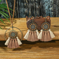 Retro Floral Earrings And Necklace Set With A Distinctive European And American Style