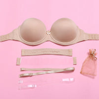 Gathering Bra Women's Silicone Strapless