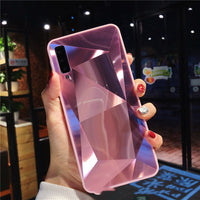 Diamond pattern rhombus mirror phone case