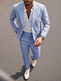 Mens Solid-Colored Business Suit Set