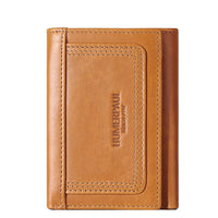 Multi-slot Men's Zipper Bag Genuine Leather Multi-color Coin Purse
