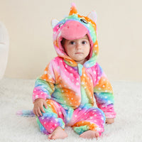 Cartoon One-piece Pajama Children's Autumn And Winter Animal Homewear