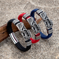 Retro Dragon Totem Woven Leather Bracelet