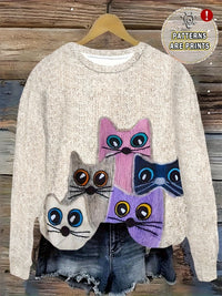 3D Digital Printing Women's Trendy Round Neck Sweater