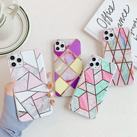 Geometric mosaic marble phone case