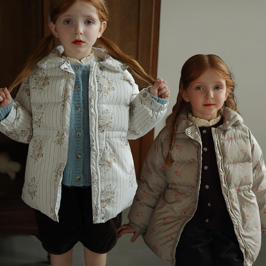 Baby Winter Thickened Coat Korean Fragmented Flower