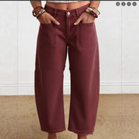 Women's Casual Solid-Color Fashionable Cotton Pants
