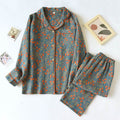 Yarn-dyed Double-layer Jacquard Feather Pajamas Suit Women