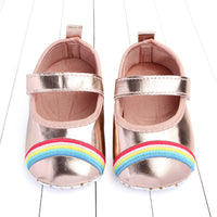 Baby rainbow slip proof Velcro walking shoes