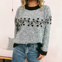 Autumn And Winter New Polka Dot Branch Jacquard Commute Leisure Sweater