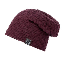 Knitted wool hat winter plus velvet