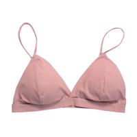 Triangle cup non-wireless bra ultra-thin silky gather