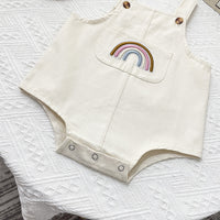 Baby Jumpsuit Spring And Autumn Men And Women Baby Loose Korean Style Rainbow Sling Triangle Jumpsuit Going Out Rompers