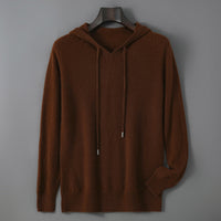 Mens Relaxed-fit Hooded Sweatshirt With Long Sleeves For Casual Wear