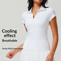 Cool-feel Athletic Polo-Neck Sports Top For Women