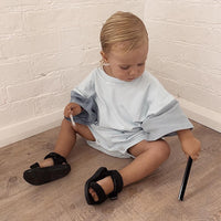 Baby Boy Solid Color Stitching Triangle Short-sleeved Jumpsuit