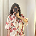 Summer Hong Kong Style Couple Half Sleeve Flower Shirt