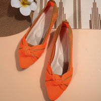 Womens Fashionable Slip-on Breathable Flat Shoes With A Bow