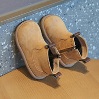 Children's Retro Solid Color British Style Cotton Boots