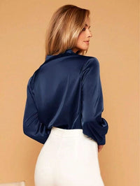 Women's Long-sleeved Satin Shirt