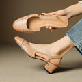 French Retro Back Empty Word With Toe Box Roman Sandals