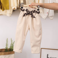 Cotton padded little girl slacks