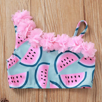 Watermelon printed petals swimsuit set