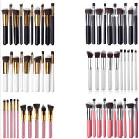 Wooden Handle Cosmetic Brush 10 Pcs Suit