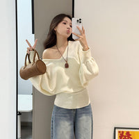 Lazy Style V-neck Batwing Sleeve Knitwear Women's Autumn And Winter