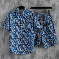 Beach Style Loose Men's Printed Two-piece Suit