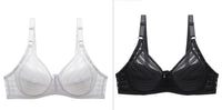 Striped Plus Size Bra Push Up Thin Breathable Bra
