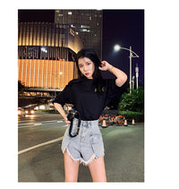 High Waist Wide Leg Pants with holes