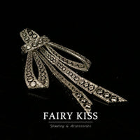 Exquisite And Versatile Heavy Industry Bow Inlaid Diamond Copper Wax Brooch