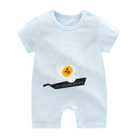 Baby cotton short-sleeved jumpsuit