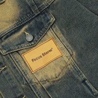 Loose Casual Wash Vintage Distressed Turn-down Collar Coat