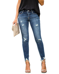 Temperament Commuter Ripped Jeans Women's Feet Pencil Pants
