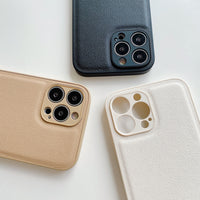 Solid Colour Leather Silicone Phone Case